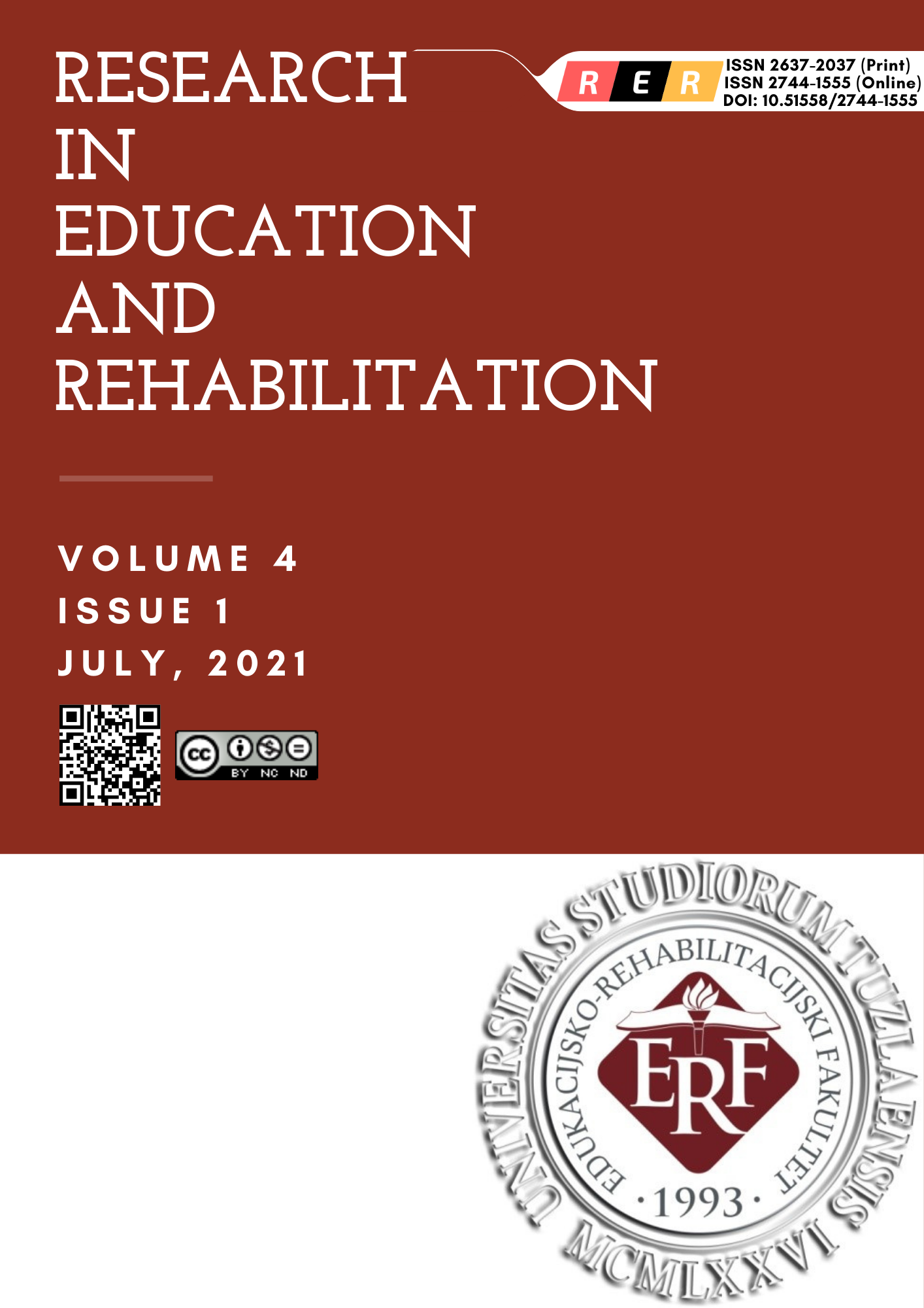 					View Vol. 4 No. 1 (2021): RESEARCH IN EDUCATION AND REHABILITATION
				