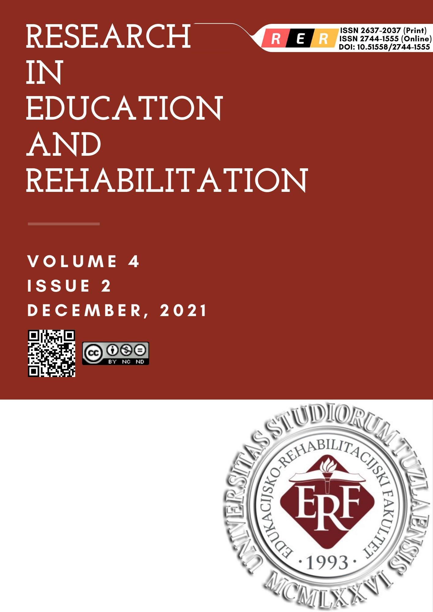 					View Vol. 4 No. 2 (2021): RESEARCH IN EDUCATION AND REHABILITATION
				