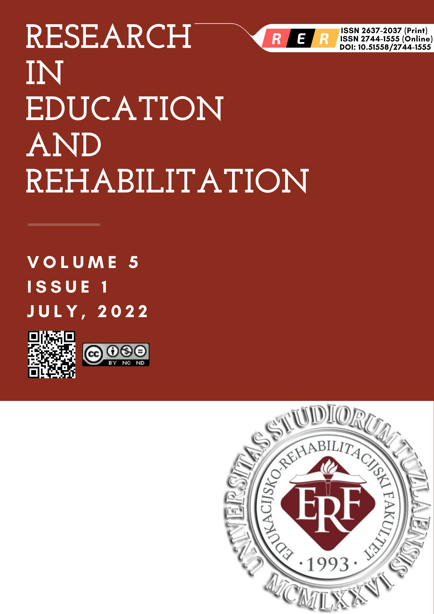 					View Vol. 5 No. 1 (2022): RESEARCH IN EDUCATION AND REHABILITATION
				